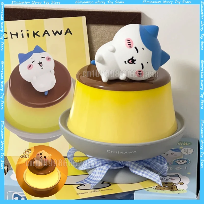 

Подлинная лампа Chiikawa Usagi Hachiware Pudding, ночник с 4 режимами освещения, прикроватная настольная лампа для спальни, подарок на день рождения