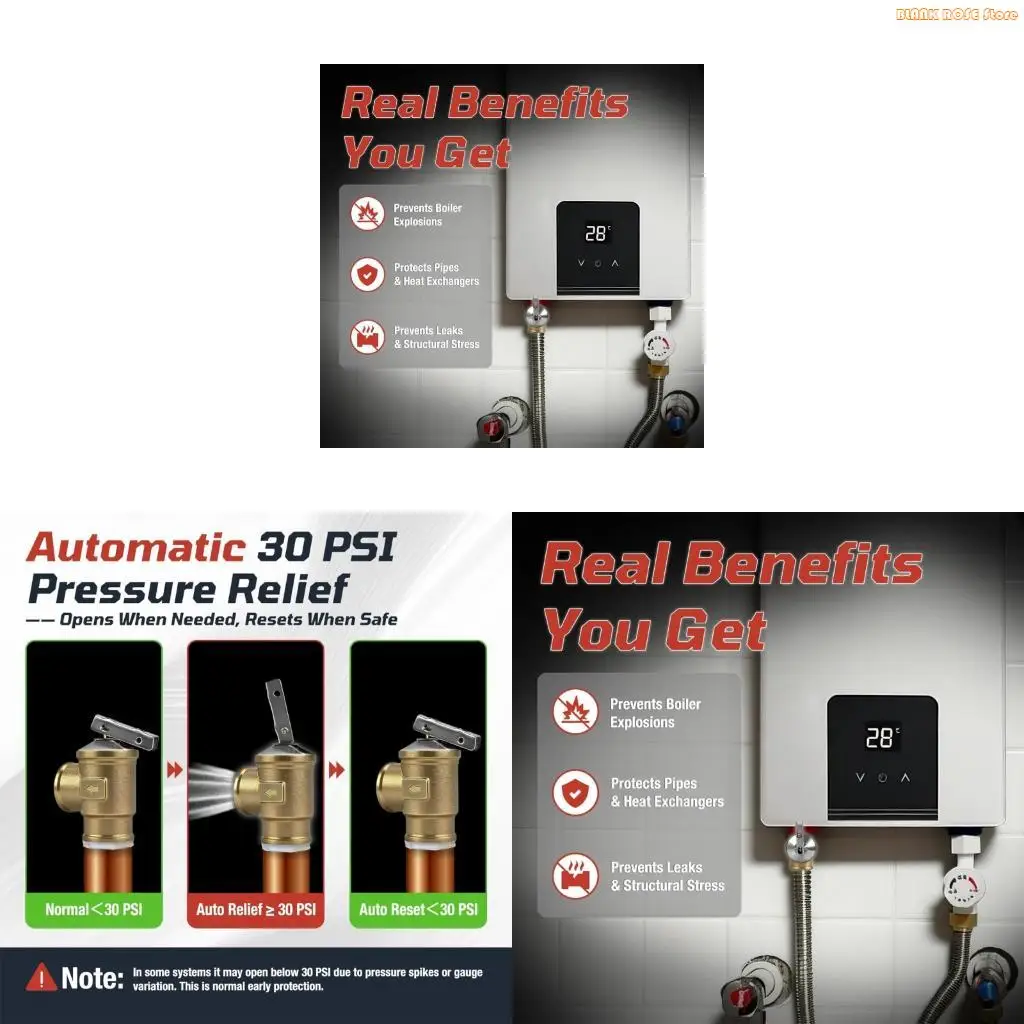K1AE High Pressures Water Heater Safety Valves Thickened Brasses Safety Valves for Motorhome  and Residential Use