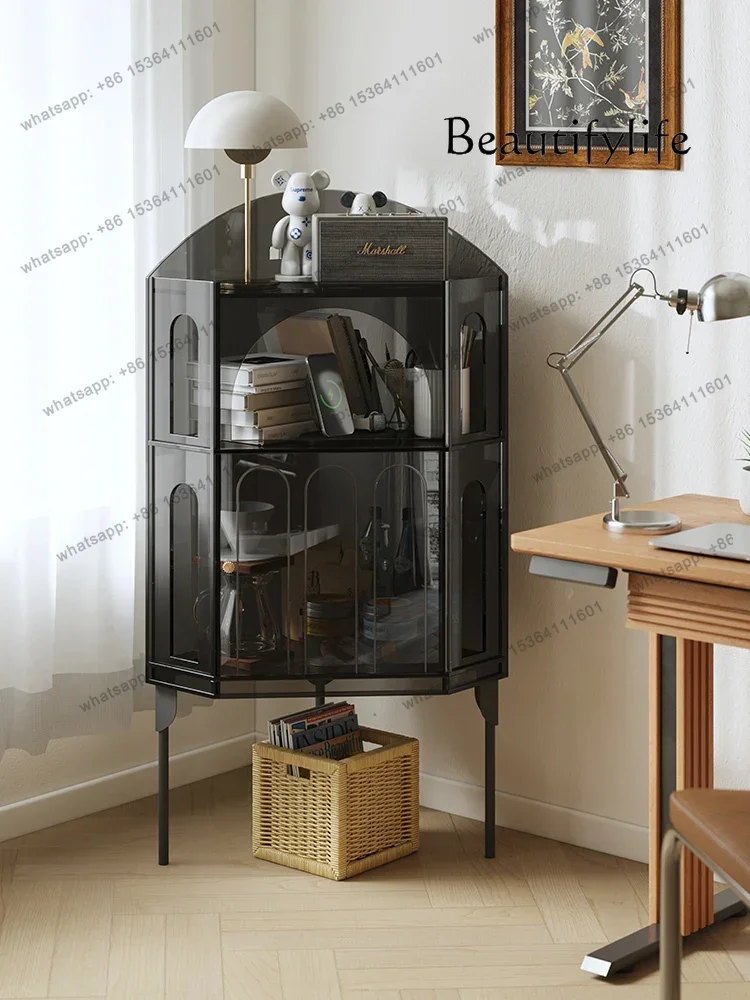 

Light Luxury Corner Cabinet Storage Triangular Dining Side Locker Living Room Sofa Side Corner Wine Shelf Designer