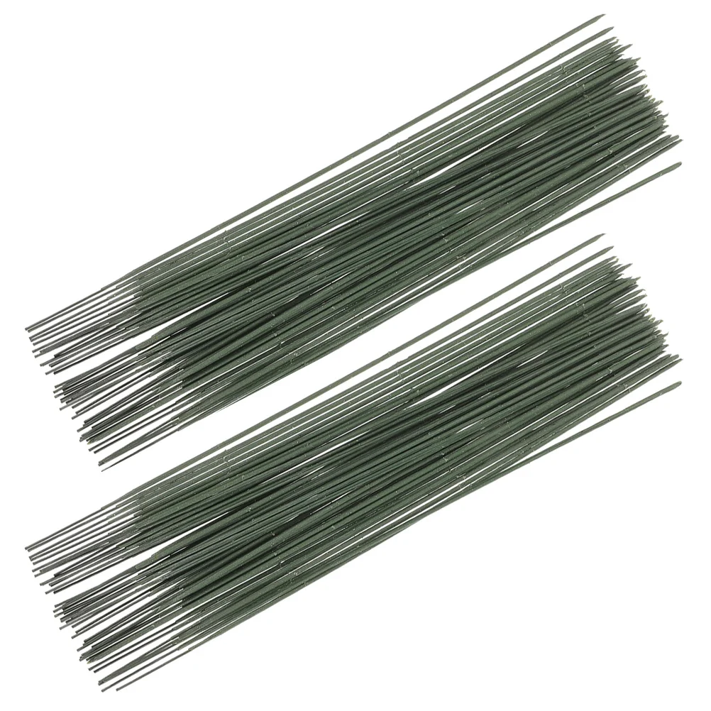 100 قطعة سلك الأزهار الخضراء للحرف اليدوية قضبان زهرة اصطناعية لتقوم بها بنفسك ينبع الزهور تشكيلة زهور لوازم صنع باقة #3