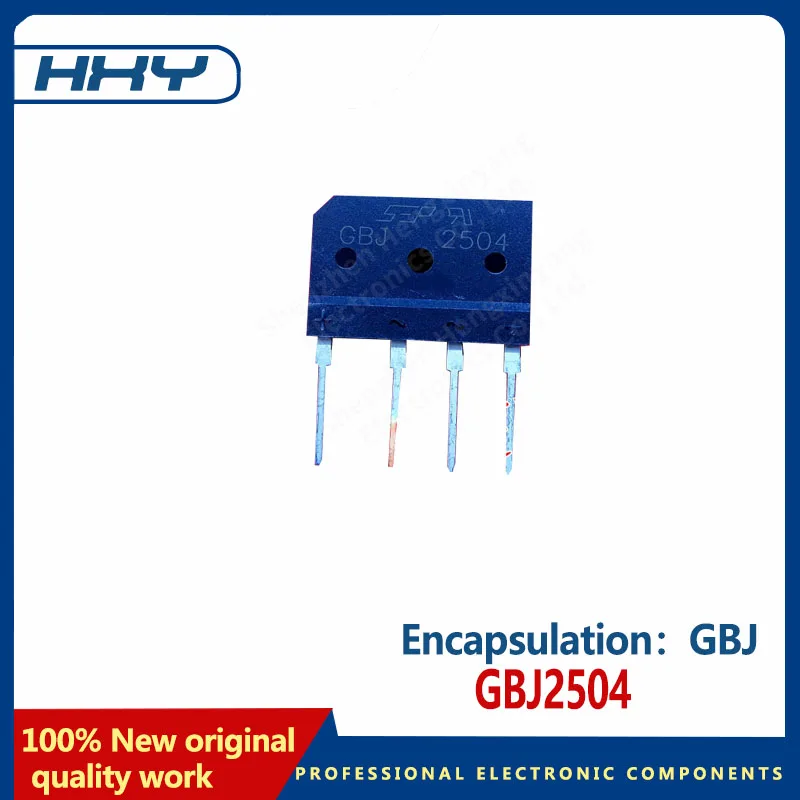 10PCS   GBJ2504 25A 400V package GBJ rectifier bridge flat bridge