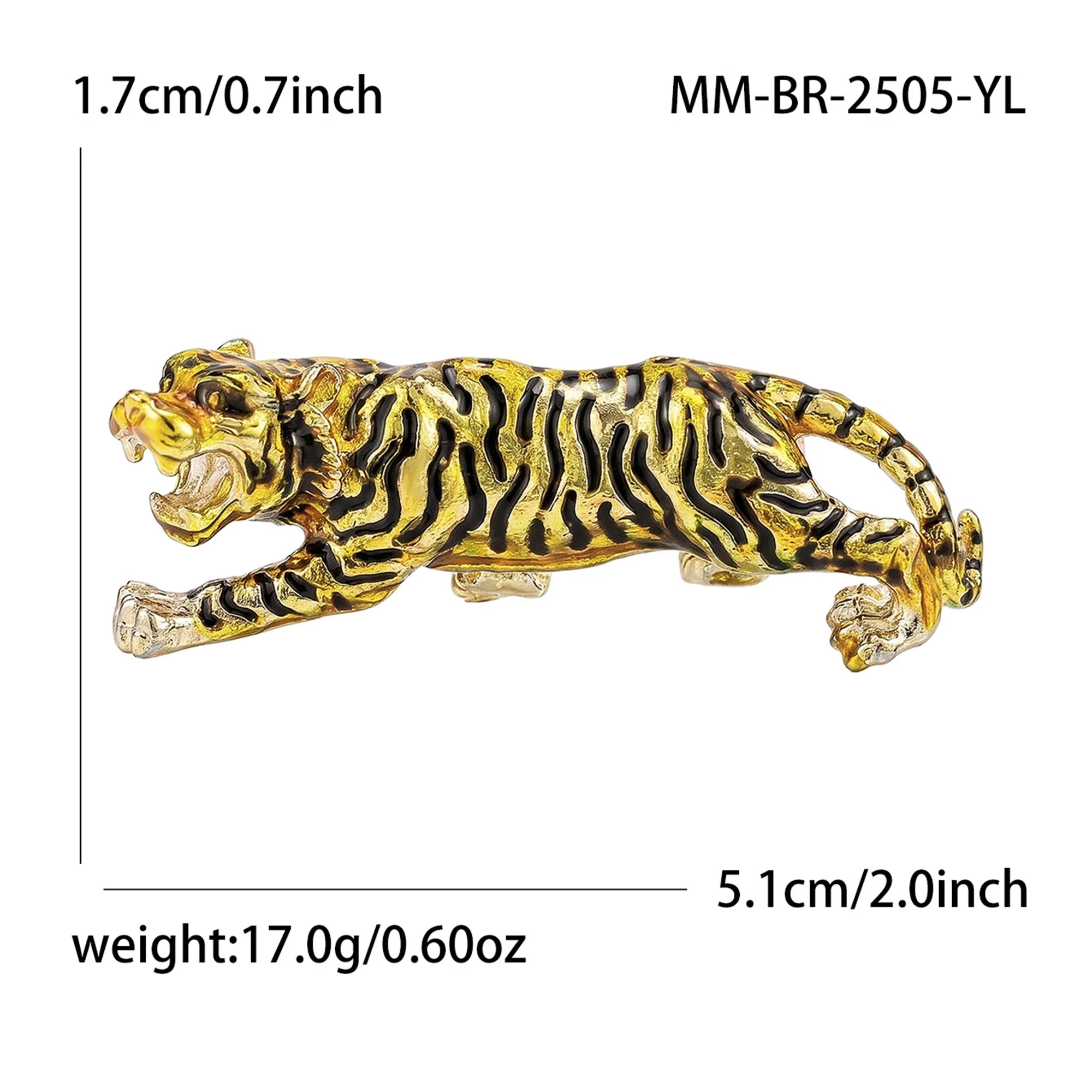Oil Dripping Tiger Brooches for Women Unisex Animal Pins Banquet Party Backpack Gifts Jewelry Accessories view 5