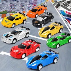 6Pcs/set Mini Toy Car Model Diecast Pull Back Racing Car Simulation Bus Truck Vehicle Cute Plastic Toys For Boys Children Gifts