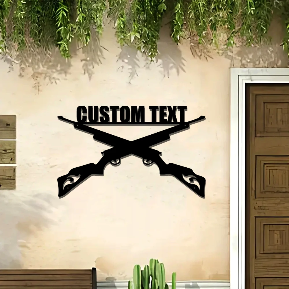 

1pc nice Gun Customized Name Tin Wall Signs Metal Wall Plaque For Kids Room Living Room Home Decor