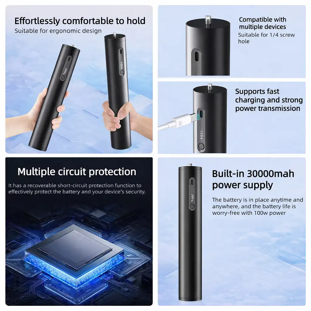 All-in-One Power Bank Stand for Starlink Mini 30000mAh 100Wh 100W Stable Output Metal Kickstand Portable Battery Carry Case