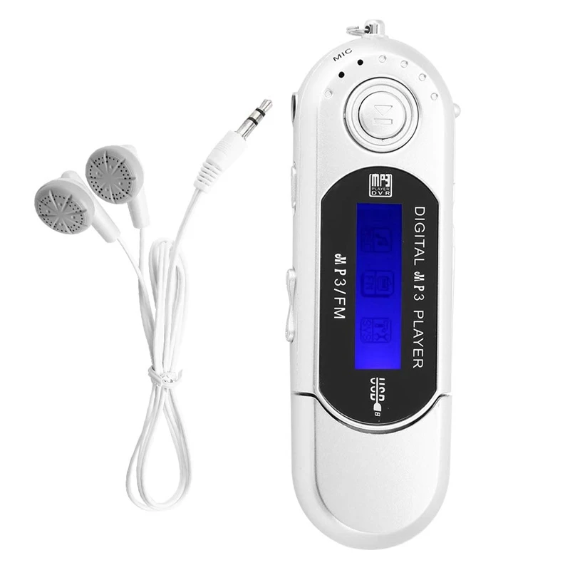MP3 Player With Earphone 8GB, Portable Music MP3 USB Player With LCD Screen FM Radio For Walking Running