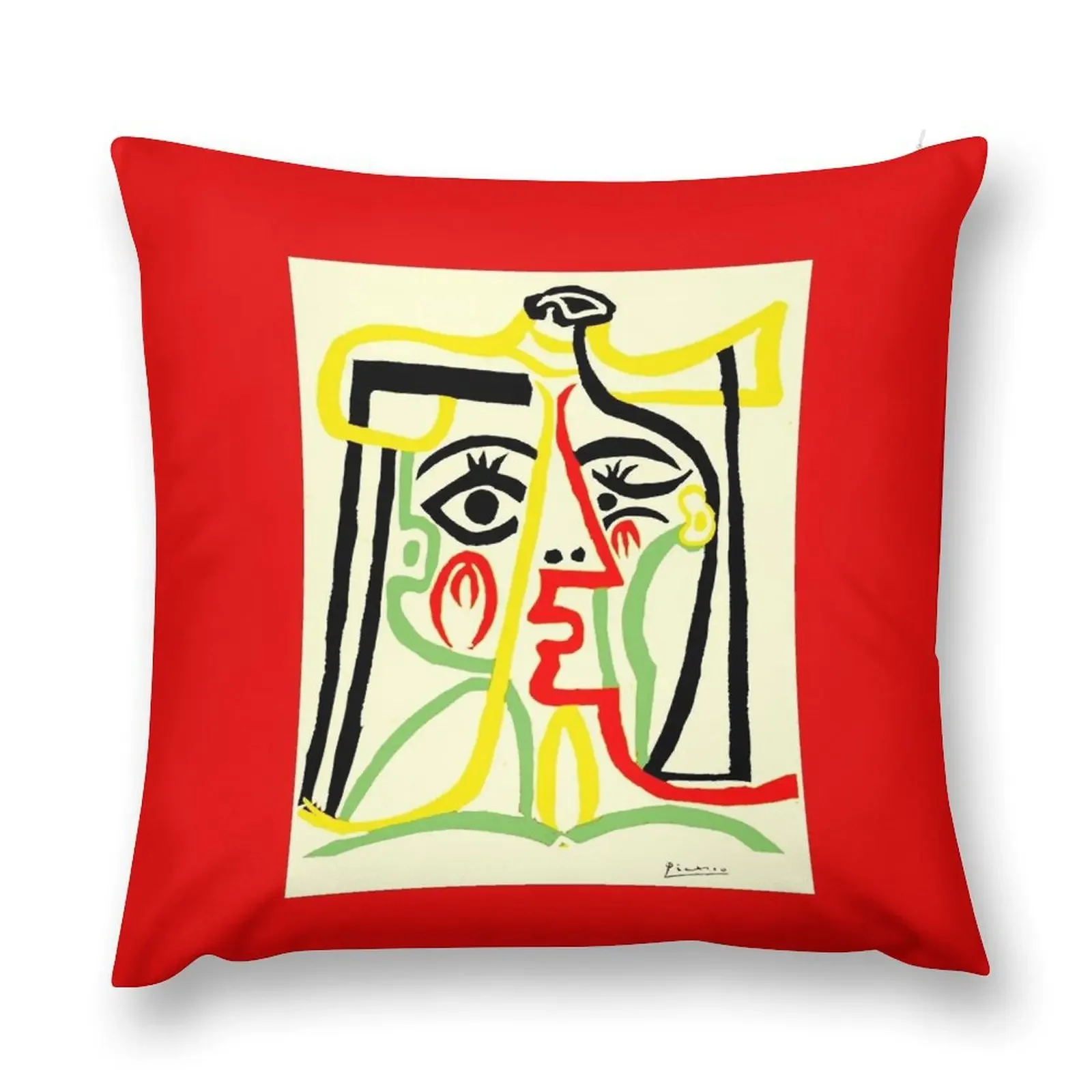 TETE DE FEMME : Fantasy Abstract Painting Print Throw Pillow Luxury Pillow Case Custom Cushion Photo pillow