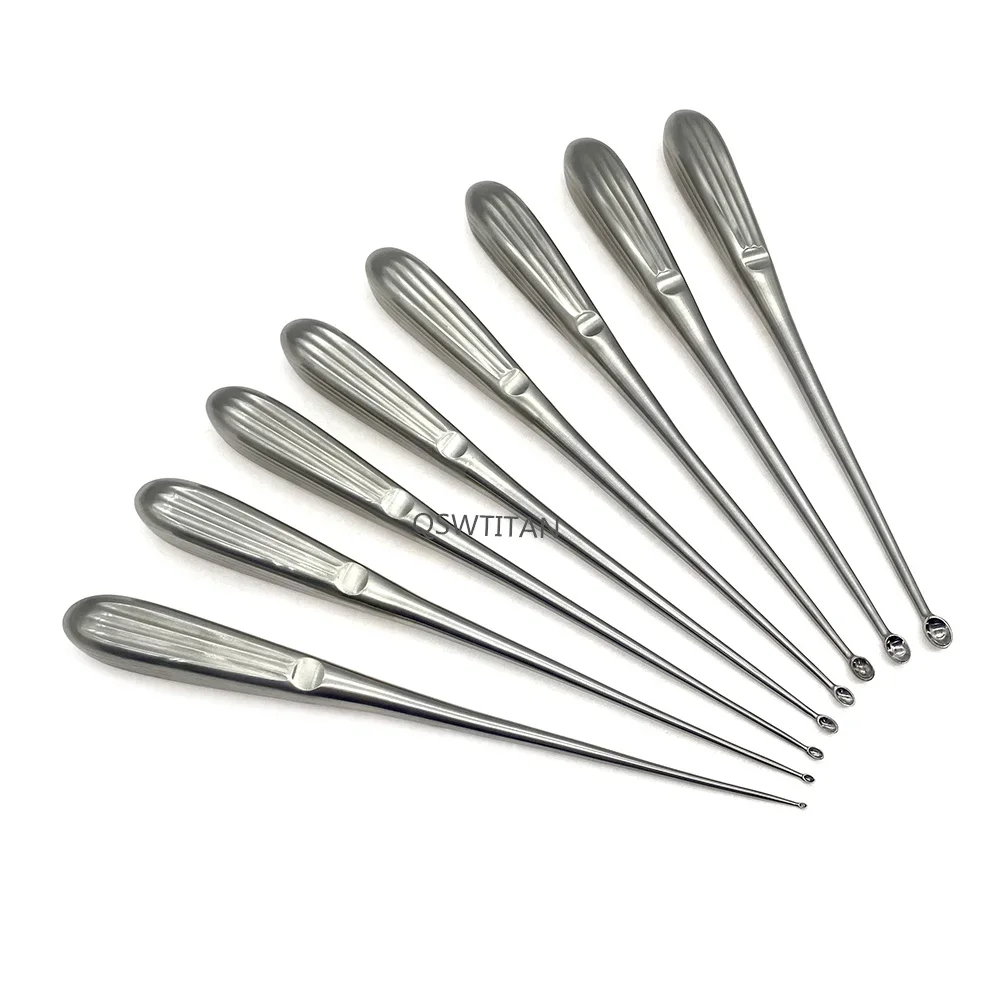 Bone Curette Stainless Steel 1-7mm Bone Spoon Orthopedics Instruments 1pc
