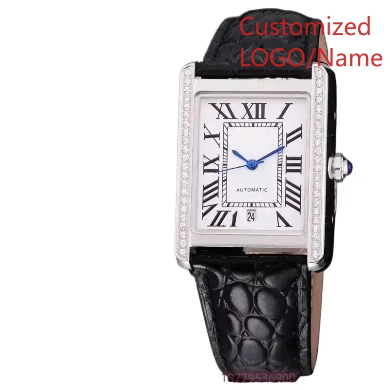 ساعة يد رياضية للرجال ميكانيكية أوتوماتيكية 904L من الفولاذ المقاوم للصدأ ساعات خلفية من الجلد الأسود 31*41 مللي متر مخصصة