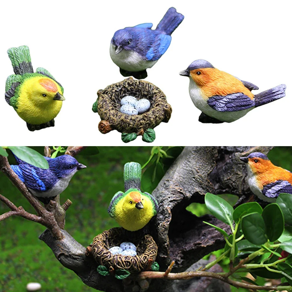 Birdie Figurines Micro Landscape Ornaments Bird's Nest Bird Eggs Mini Mini Gardening Bonsai Simulation Model Dollhouse Decor