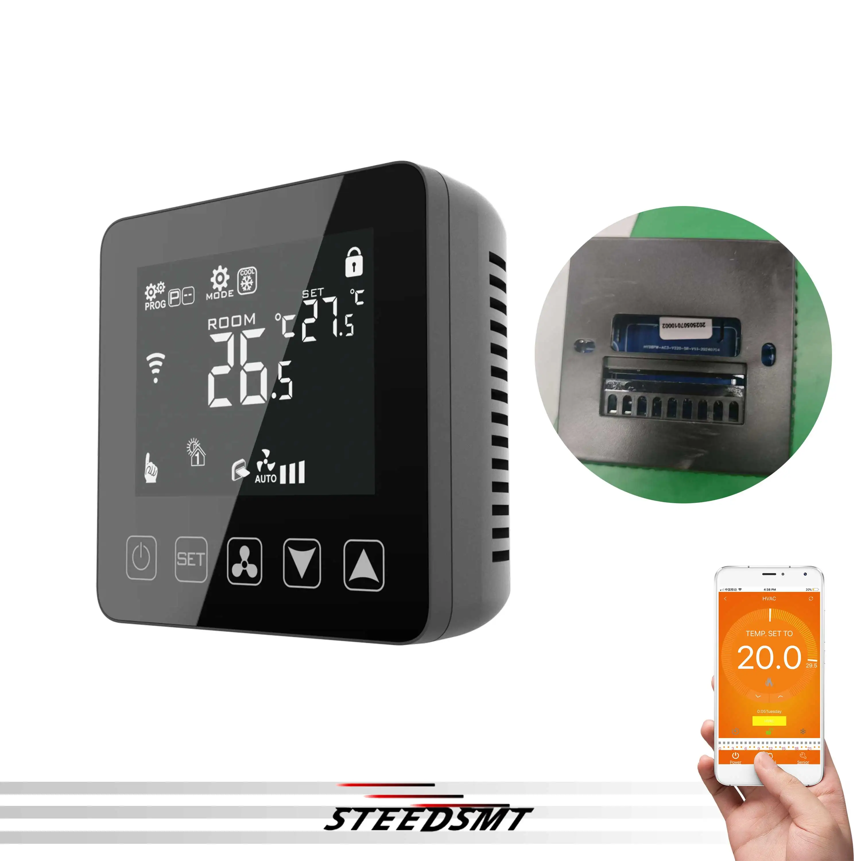 

AC 2P/4P Surface Mounted Thermostat for Wall Surface Installation WIFI/Manual Optional