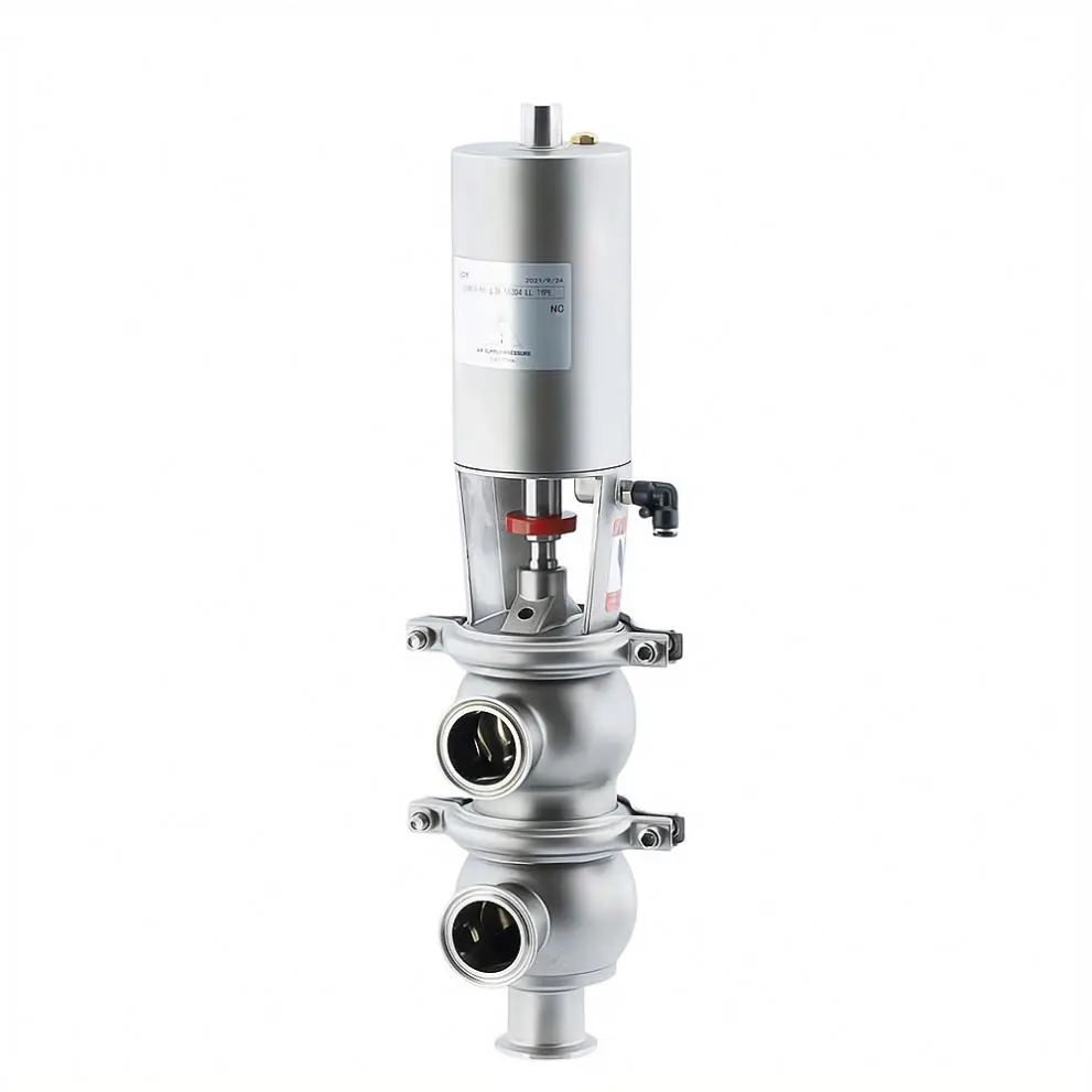 

SS304 SS316L DN25 Sanitary Pneumatic Seat Flow Diversion Valve Stainless Steel F Type Pneumatic Reversing Valve