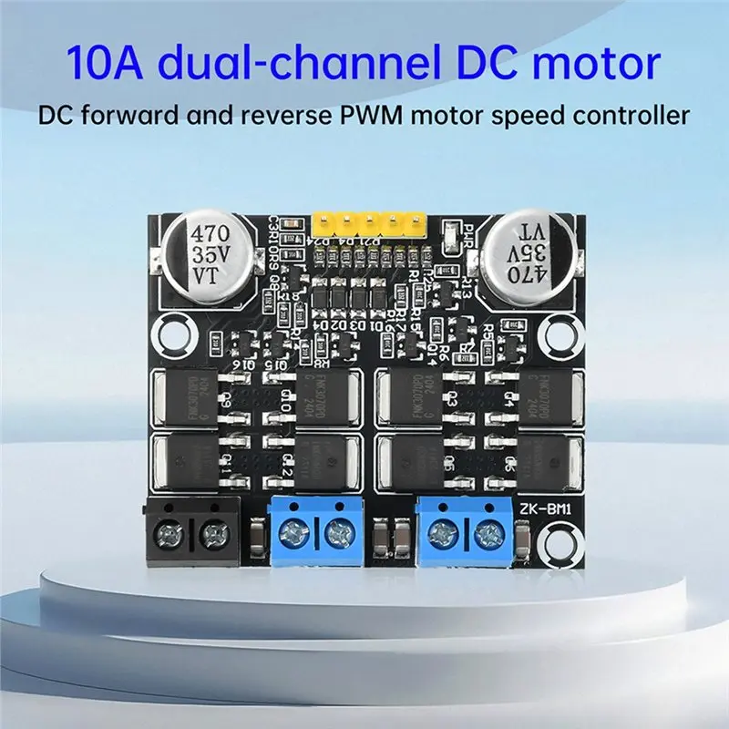 Picture 6: Y45A-Dual-Channel 10A 3V-18V H-Bridge DC Motor Driver Module With Heat Sink PWM Speed Regulation Forwad And Reverse Control