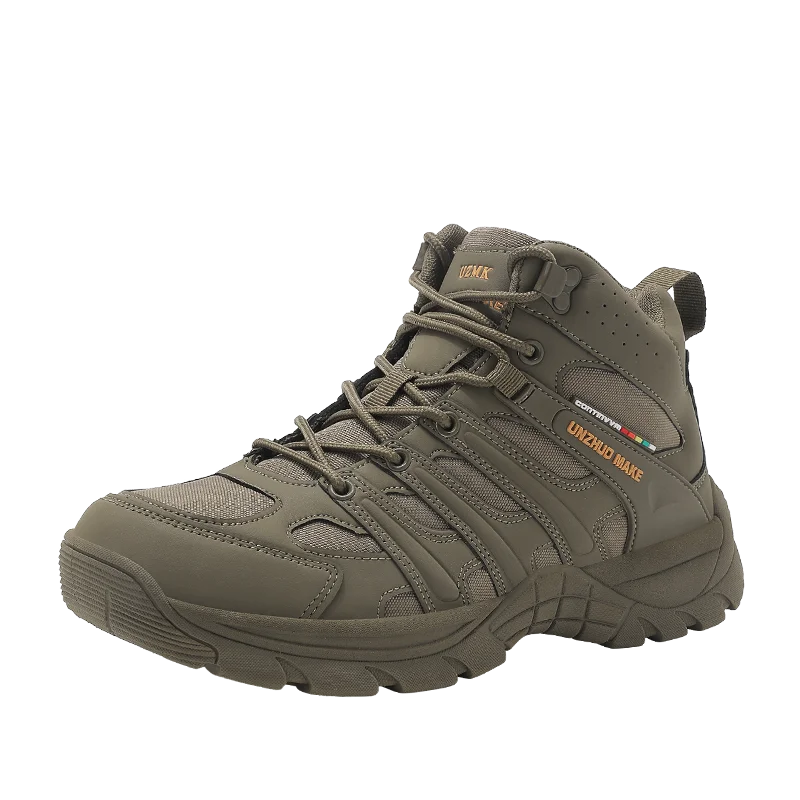 

Новые мужские уличные ботинки среднего размера, водонепроницаемые тактические военные походные ботинки, износостойкая и противоскользящая походная обувь.