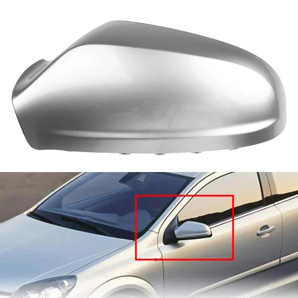 1Pcs Car Left Rearview Mirror Shell For Vauxhall For Opel For Astra H MK5 Door Wing Mirror Cover 2004-2009 LH Silver Gray Style