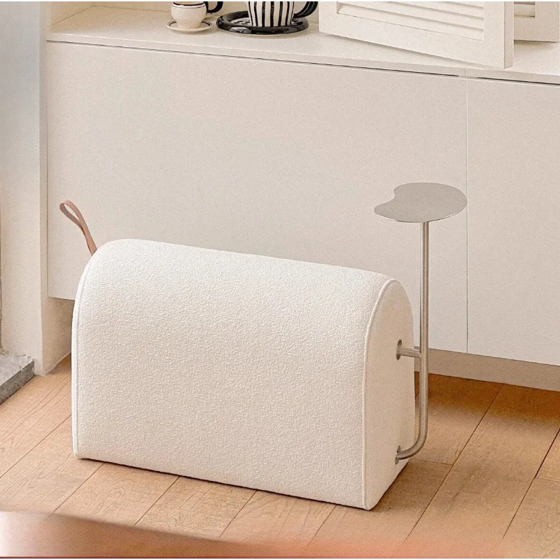 مقعد تغيير الأحذية مع صينية، مسند قماشي أنيق للمدخل، وطاولة جانبية للأريكة، وأثاث كرسي مريح لمسند القدمين