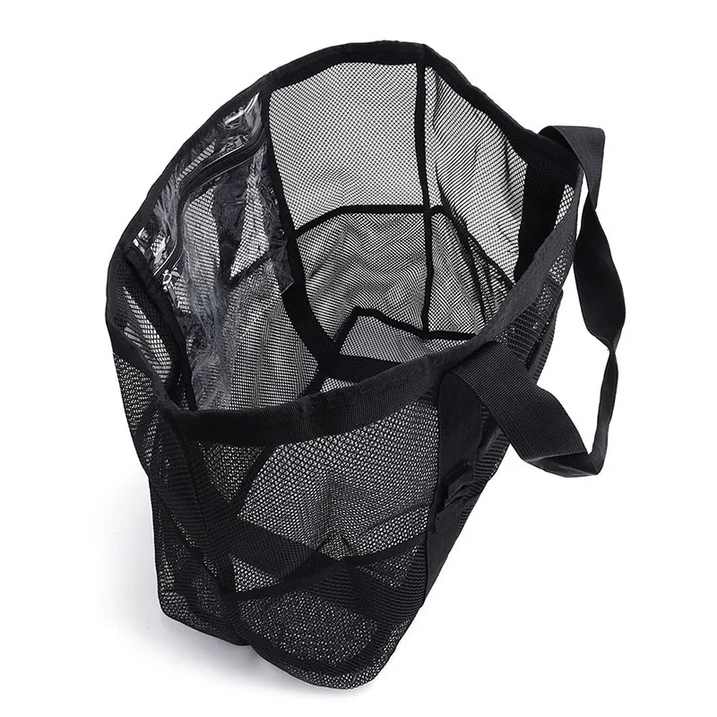 

1pcs Women's Transparent Mesh Shopping Totes Fashion Light and Versatile Portable Handbag Beach Mesh Bag Shoulder Bag