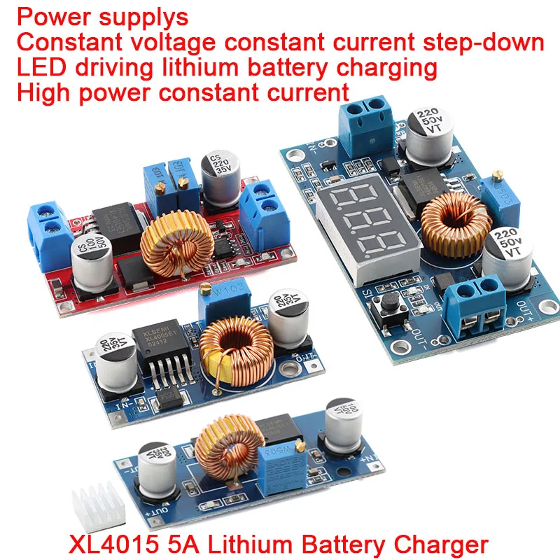 1-10Pcs XL4015 5A DC to DC CC CV Lithium Battery Step down Charging Board Led Power Converter Lithium Charger Step Down Module