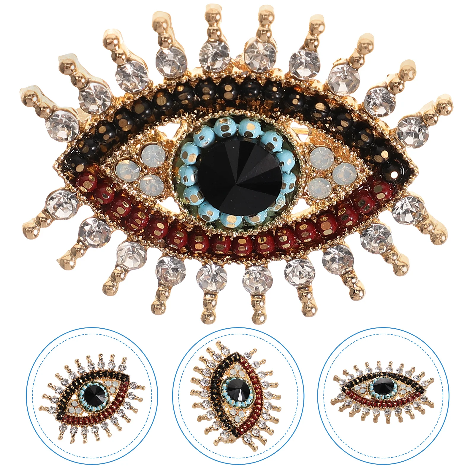 

Brooch Decorative Alloy Women Brooches for Eye Pin Delicate Coat Accessory Rhinestones