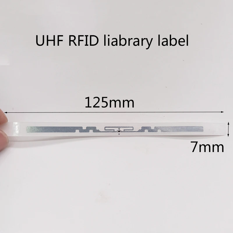 50pcs 125*7mm Passive Label Adhesive Stive UHF RFID Tag For Library Management