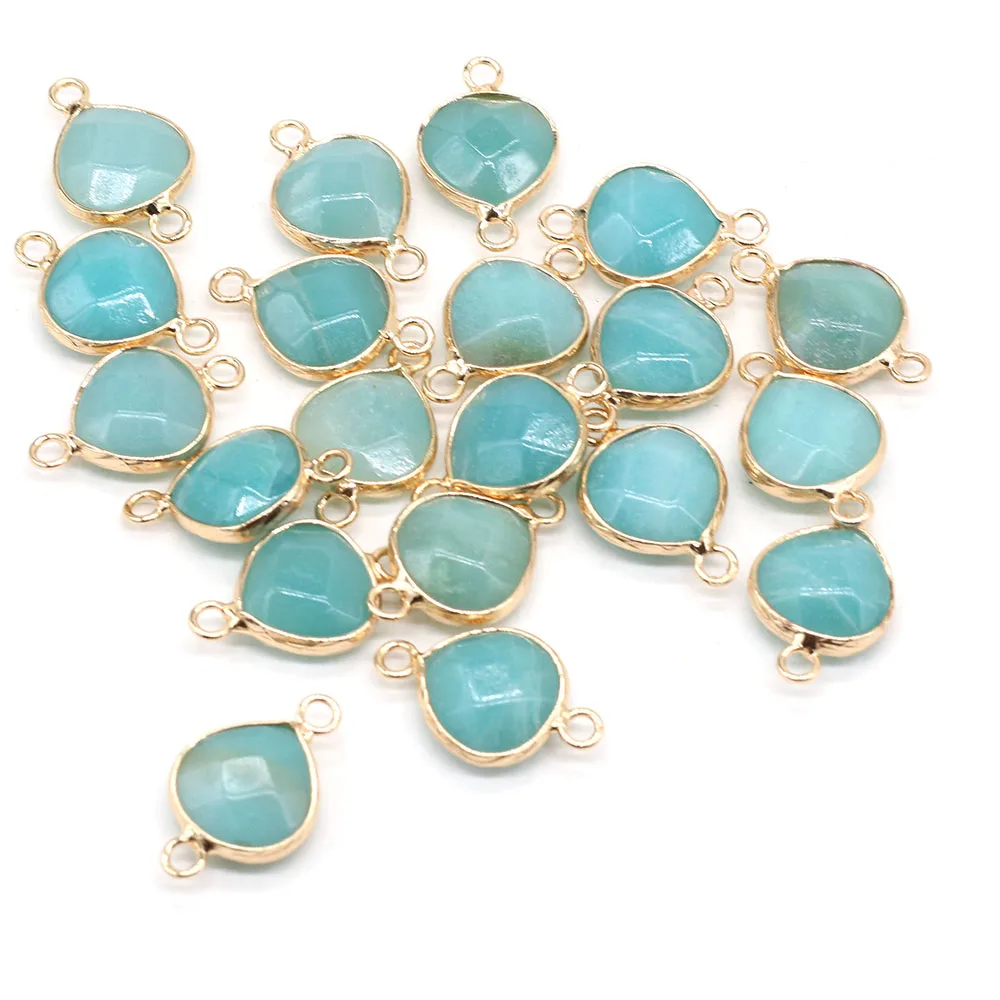 2 قطعة موصلات الحجر الطبيعي الدهون قطرة الماء قلادة جالبة للحظ DIY بها بنفسك النساء الرجال قلادة أساور مجوهرات صنع الملحقات