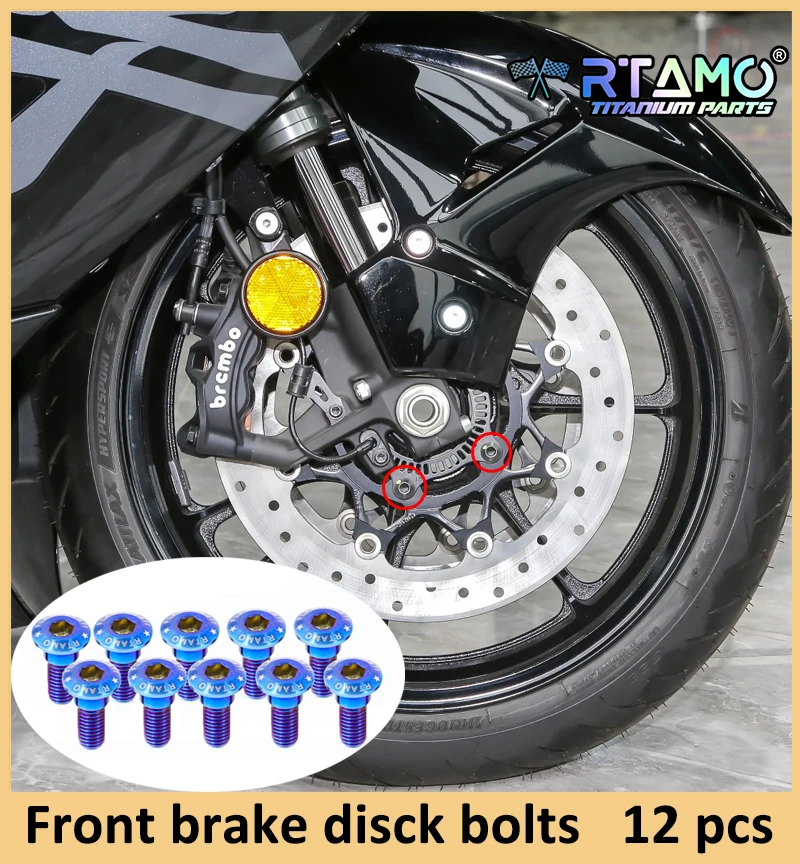 RTAMO Gr5 Titanium Bolt Brake Disc Screw Axle Nut Fit for Suzuki Hayabusa GSX1300R