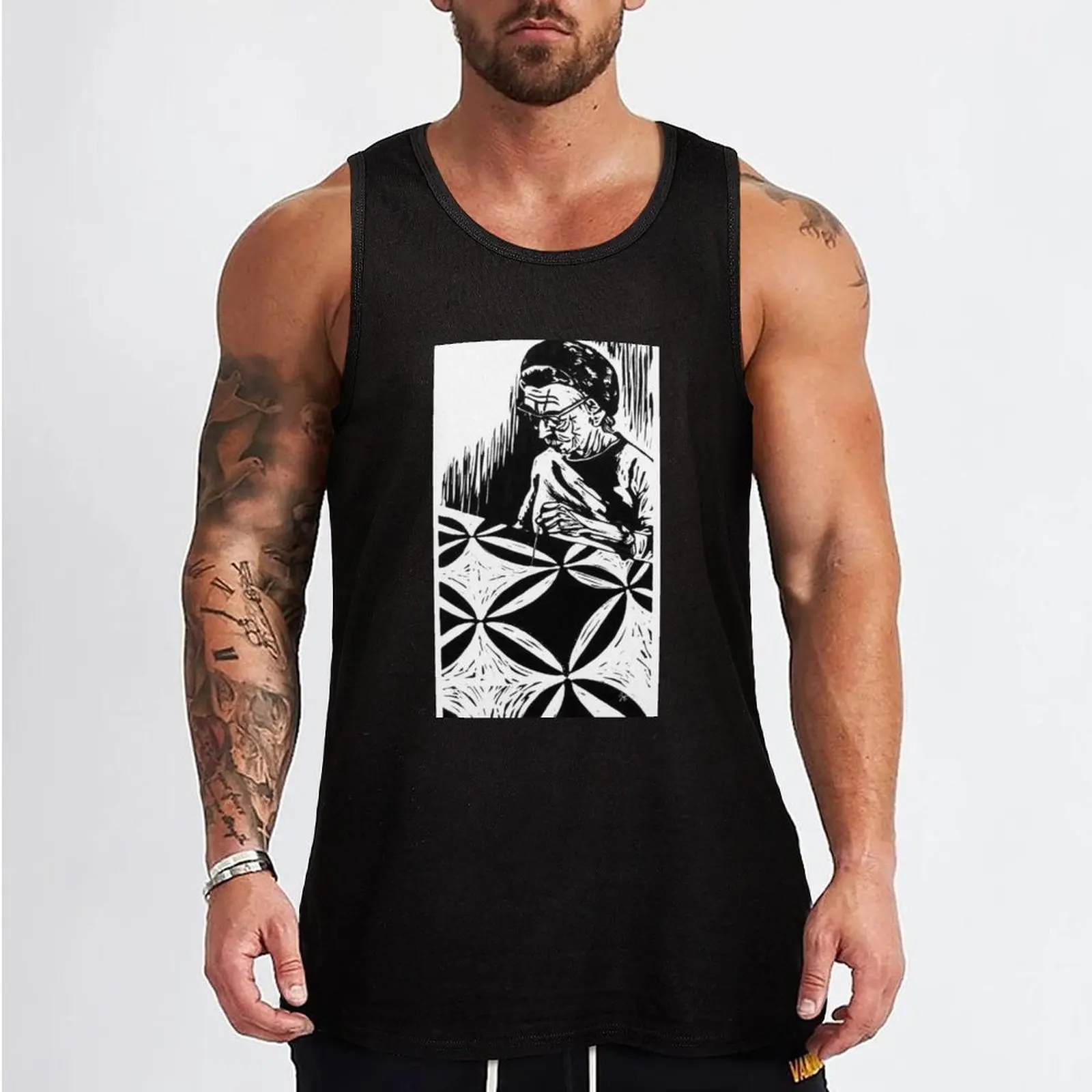 The Quilter, Nellie Clouse Tank Top Muscle fit gym clothes men Men's clothing