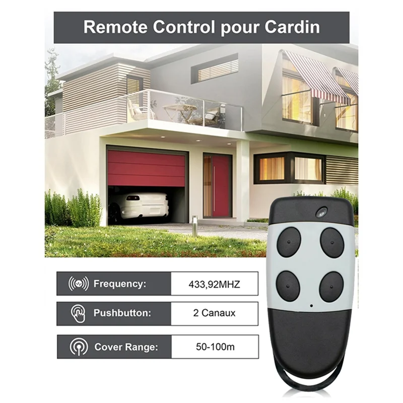 

ABJF-3PCS Garage Door Remote Control 433.92Mhz For CARDIN S449 QZ2 QZ4 TXQ449100 TXQ449200 TXQ449300 Handheld Transmitter