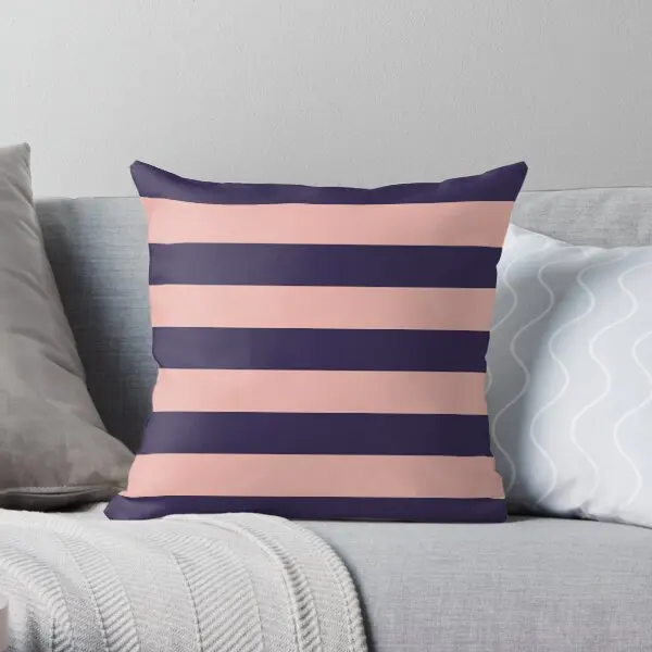 Medium Navy Blue And Baby Pink Horizonta  Printing Throw Pillow Cover Sofa Hotel Case Cushion Throw Pillows not include One Side