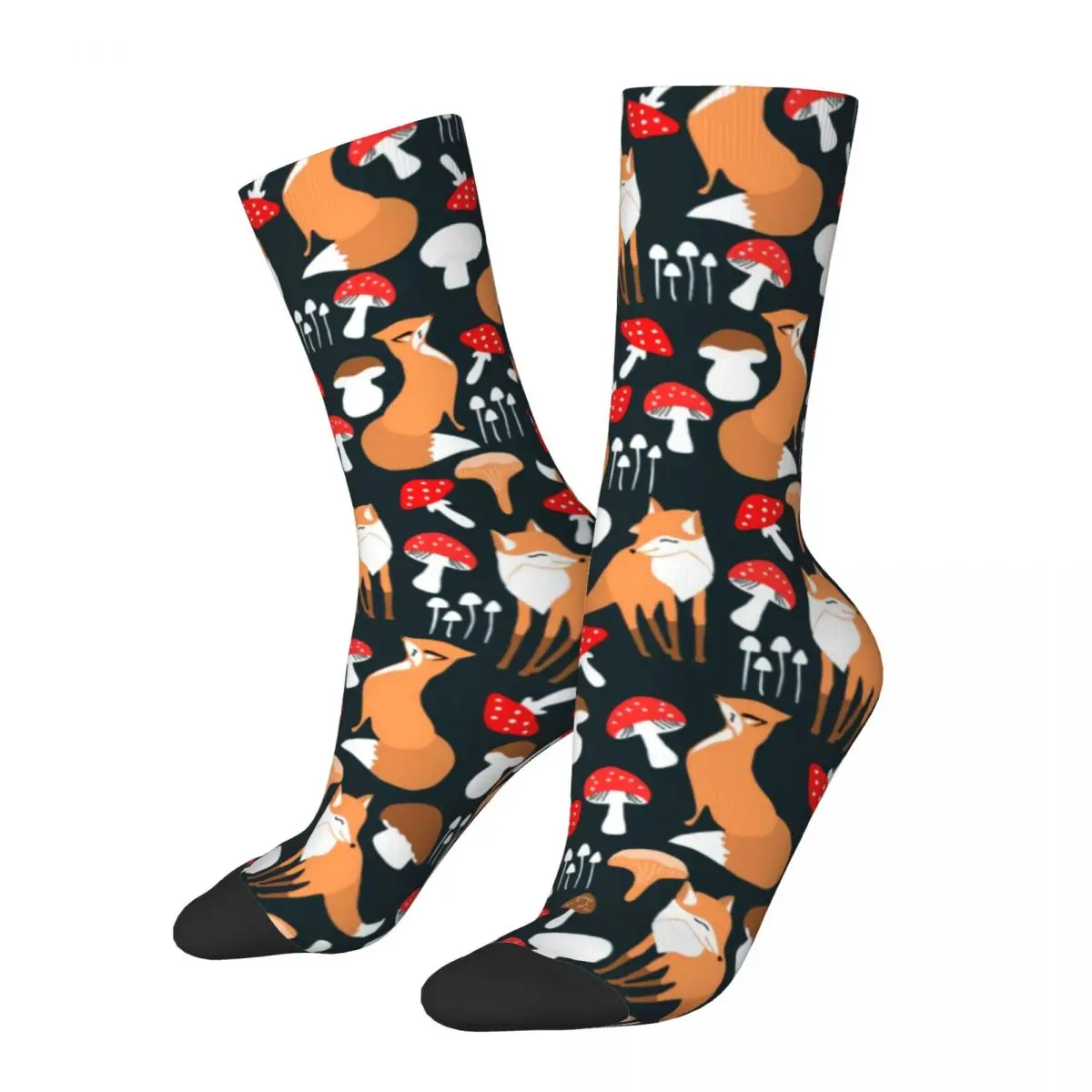 

Mushroom Design Stockings Couple Cute Fox Print Socks Medium Soft Elegant Socks Autumn Outdoor Non Slip Socks Birthday Present