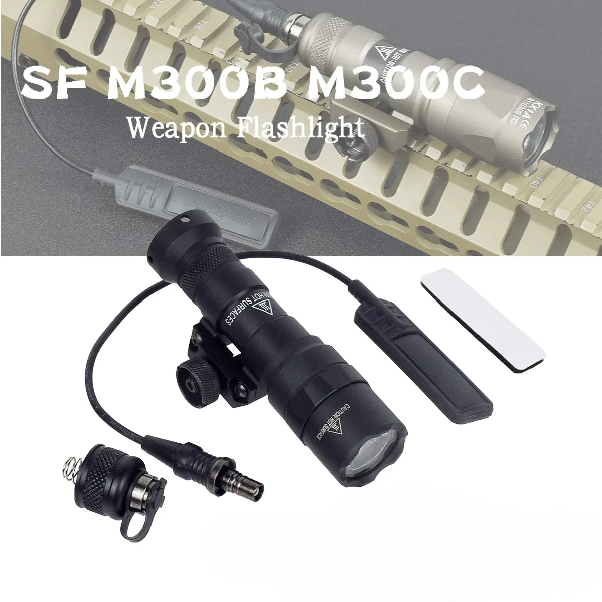 

Tactical SF Airsoft M300V M300 M300C Scout Weapon LED Hunting Lights Pressure Switch Button Switch AR15 Rifle Gun Lamp