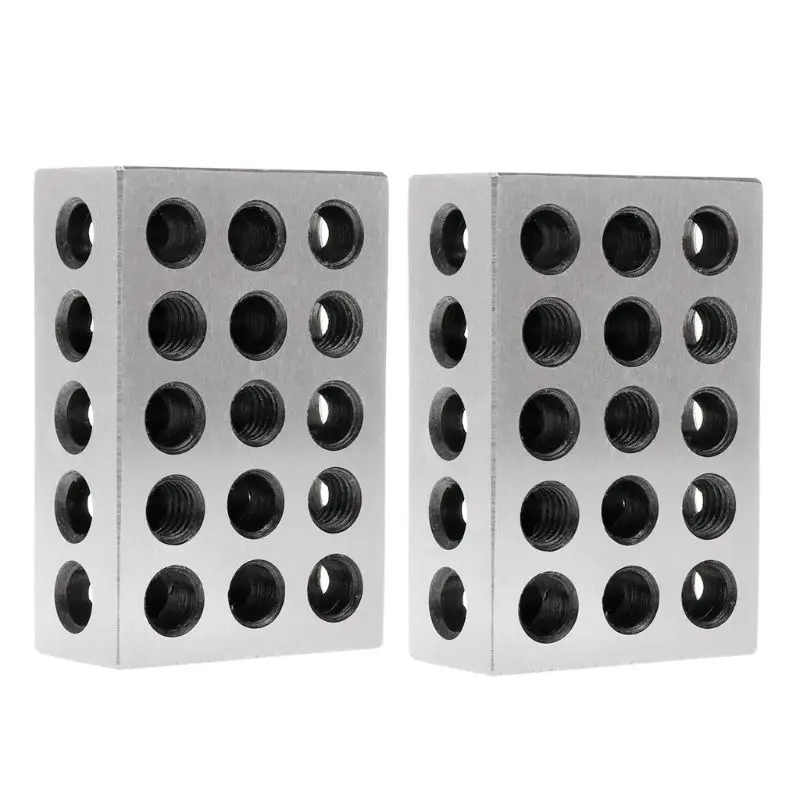 1-2-3 Blocks Blocks Set Machinist 123 Hardened Milling Tool 23 Holes 2 Packs Durable Dropship