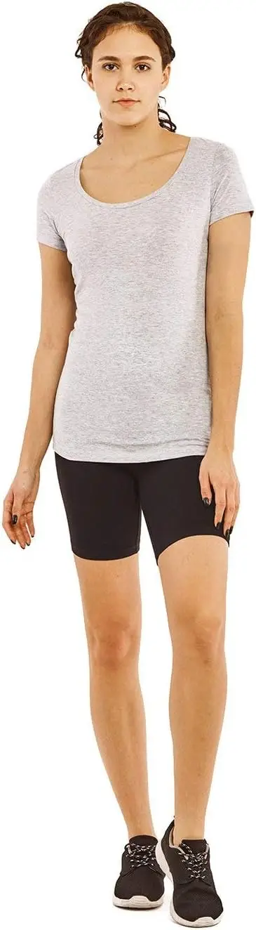 I&S Damen-Biker-Shorts aus Baumwolle mit mittlerem Oberschenkel, für Gehen, Training, Yoga, Boyshorts, Activewear, Mädchen-Tanzkostüm, Tanz, Tanztasche