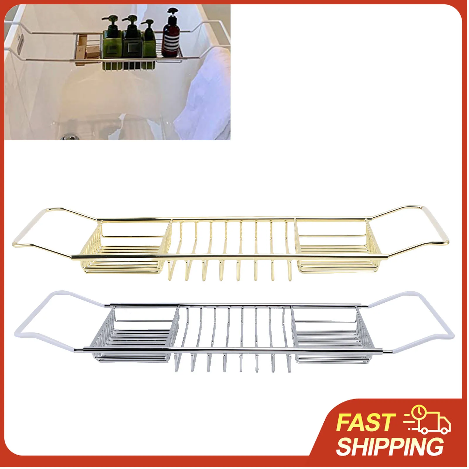 

Bathtub Tray Stainless Steel Expandable Shower Tub Tray for Luxury Bath Bathroom Accessories Expandable Bathtub Tray