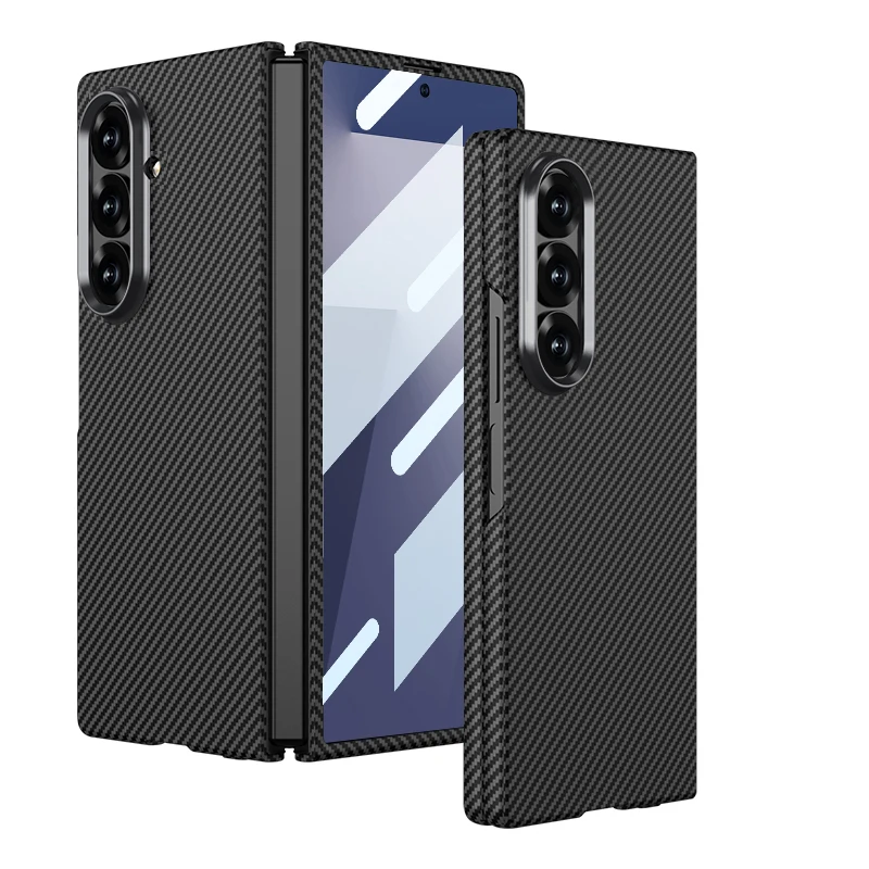 

Тонкий чехол с текстурой углеродного волокна для Samsung Galaxy Z Fold 7 6, защитный пластиковый чехол из внешнего экрана для Galaxy Z Fold7, чехол