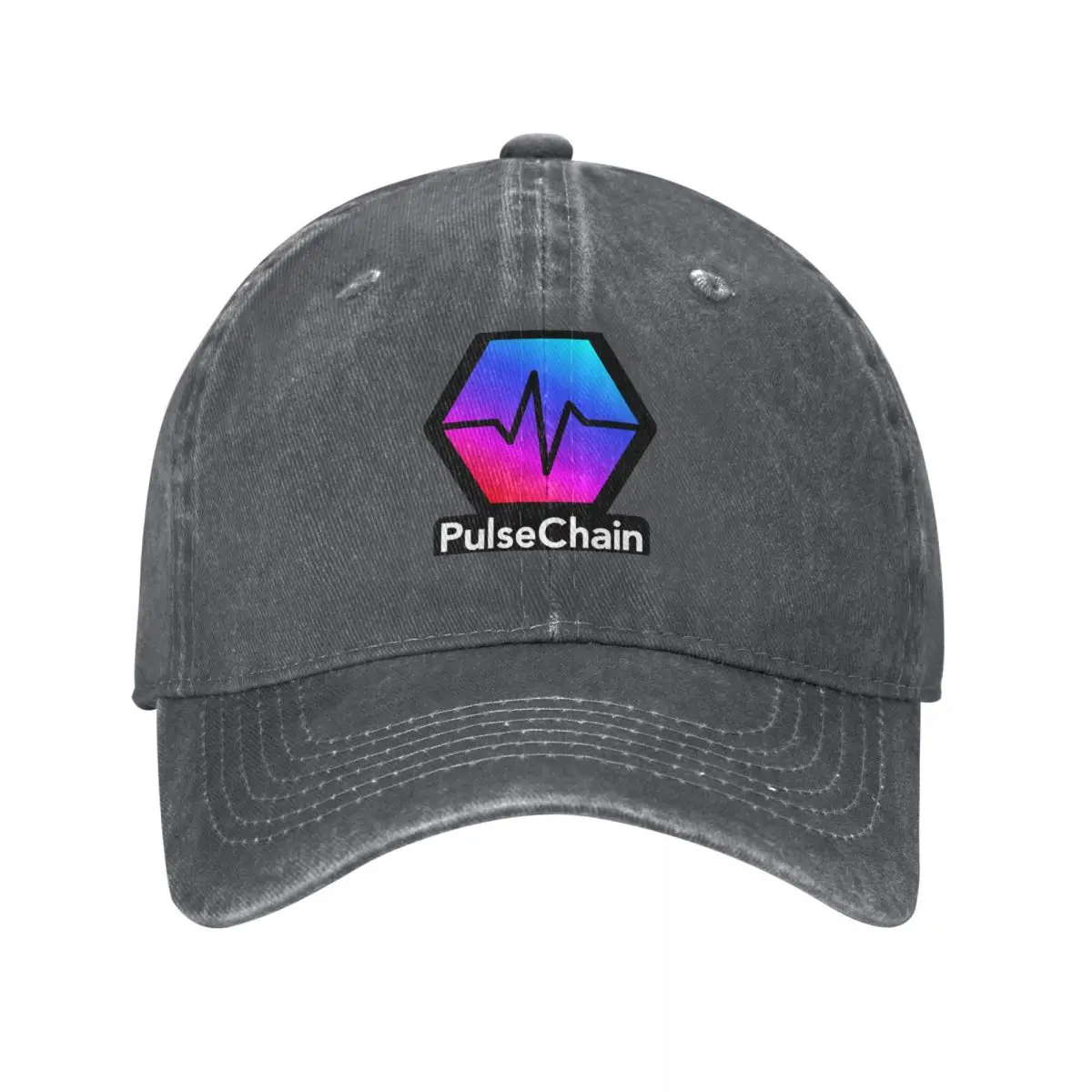 Copy of Pulse Chain Crypto Currency Logo Black and White Baseball Cap Hat Luxury Brand Hood Women Caps Men's