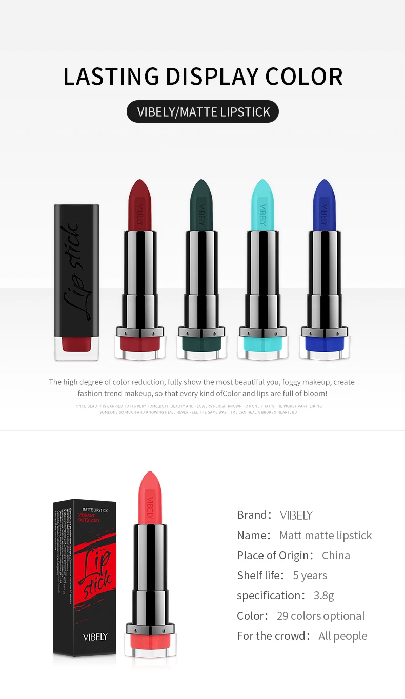 29 Colors Matte Lipstick Velvet Long Lasting 24h Lip Stick Red Brown Lip Balm Professional High Coloration Lips Makeup