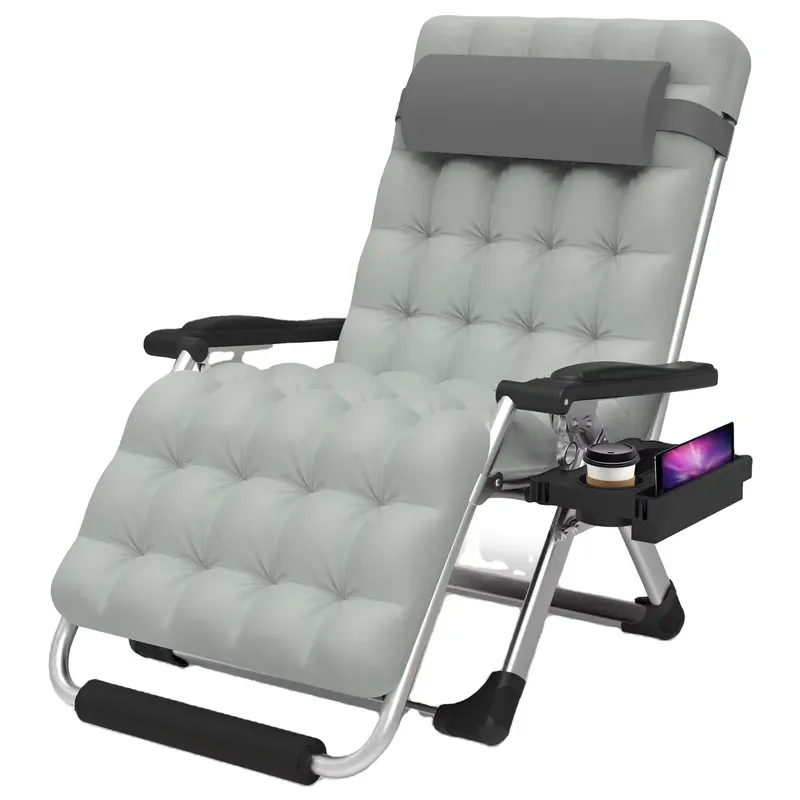 Customizable Outdoor Lounge Chairs Patio Recliner With Large Cup Holder Camping Chair