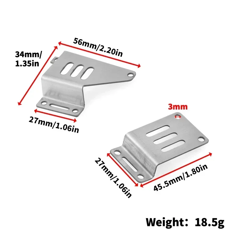 Rvs Accubak Adapter Tab Batterij Houder Beugel voor Tamiya King Hauler 1/14 Serie RC Auto Accessoires Onderdelen