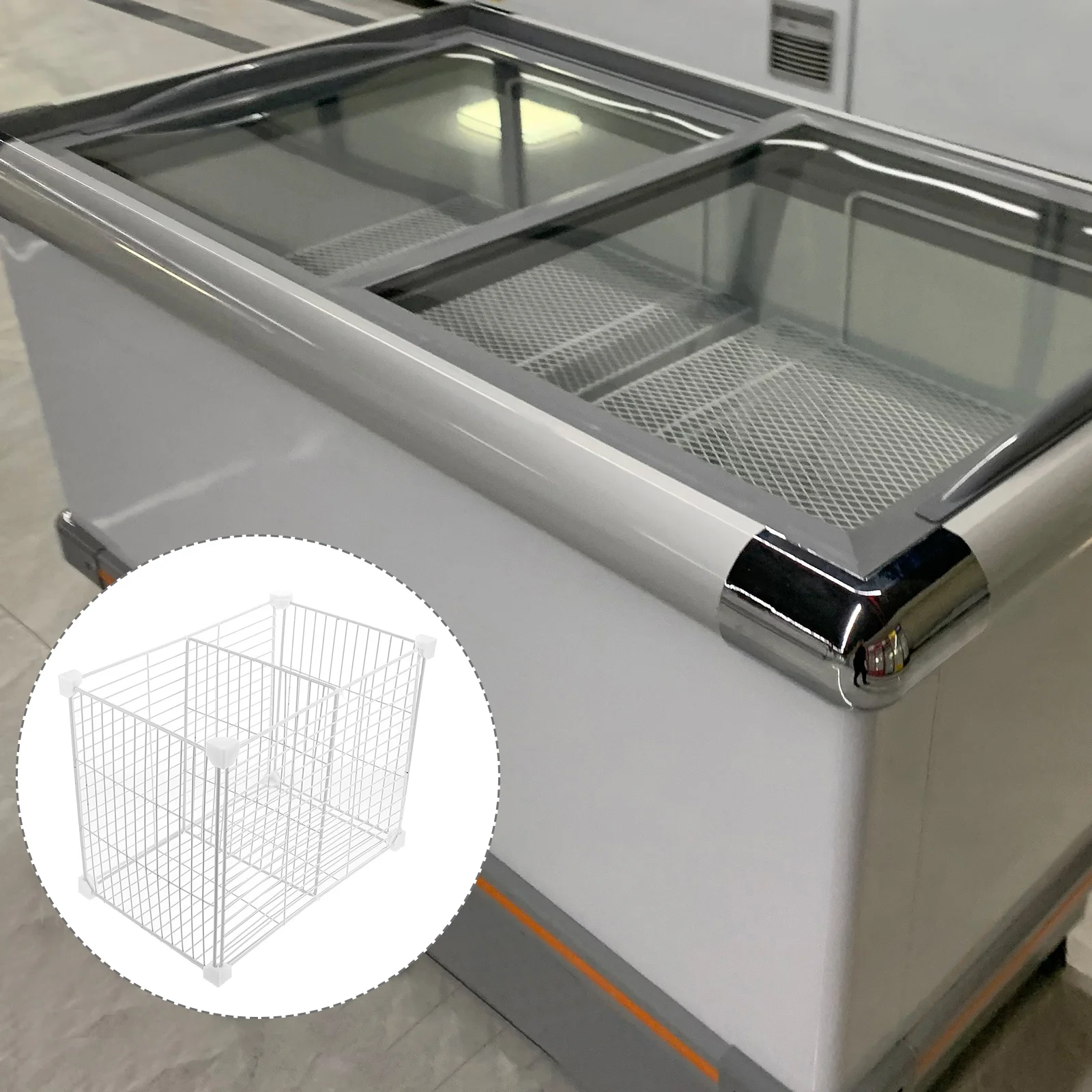 

Freezer Partition Bin Metal Wire Organizer Adjustable Storage Basket for Kitchen Pantry Fruits Vegetables Snacks Storage