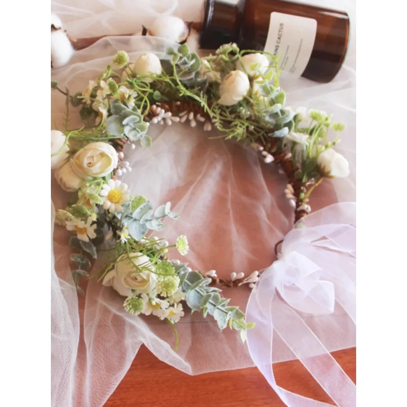 Flower Bridal Wreath Headwear Holiday Accessories Wedding Photography Photo Shoots Green Plants Hair Accessories Garland