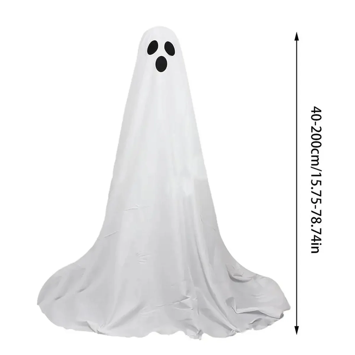 Halloween LED Light Up, Assustador, Em pé, Fantasma Branco, Decoração iluminada, Gigante, Fantasmas bonitos, Feriado