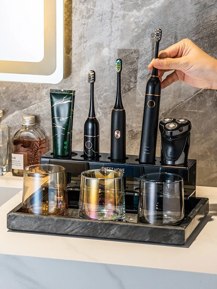

Простой мраморный скандинавский держатель для зубных щеток JOICO, органайзер для стоматологических инструментов, горизонтальное размещение, для хранения у раковины в ванной комнате