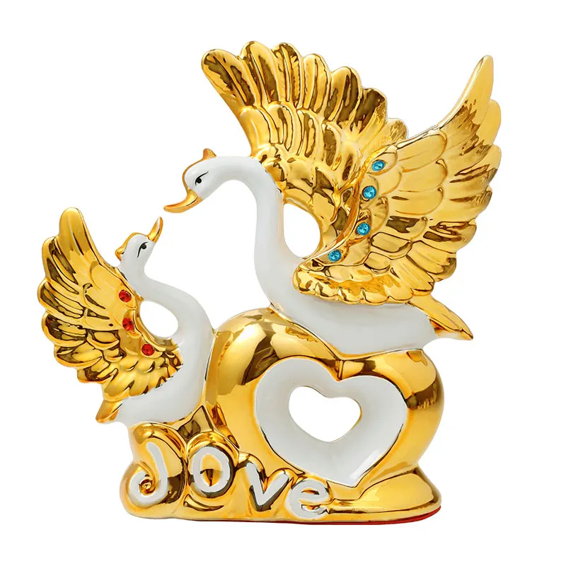 

Ceramic Swan Model Home Decoration Ornaments Wedding Gifts luxury home decor Christmas present Animal model movie props