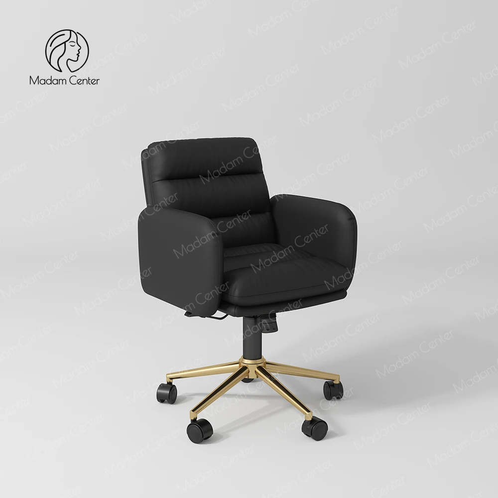 Madamcenter Multifunctional Manicurist Chair with Hydraulic Pump Wheels Luxury Modern Design for Nail Salon Tech Made of Leather
