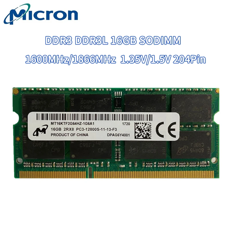 DDR3 DDR3L 16GB 1600MHz 1866MHz Laptop Memory PC3-12800 PC3-14900 SODIMM 1.35V 1.5V Notebook Memory Ram Dual Channel