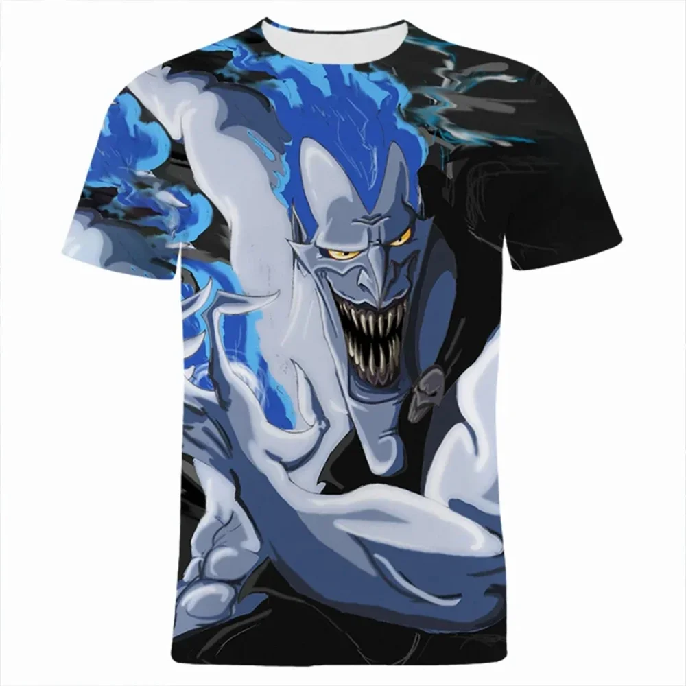 

2024 Summer Classic Disney Cartoon Figture Hercules Boy 3D Print T-shirt Cartoon Graphic T-Shirt Casual Street Kids T Shirt Tops