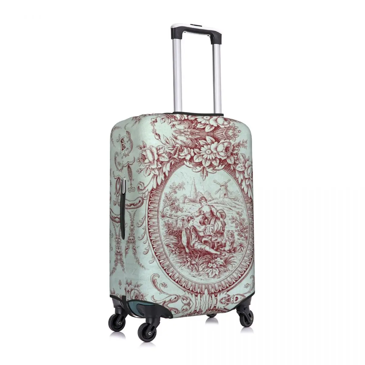 Custom Vintage French Romantic Toile De Jouy Luggage Cover Fashion Suitcase Protector Covers Suit For 18-32 inch