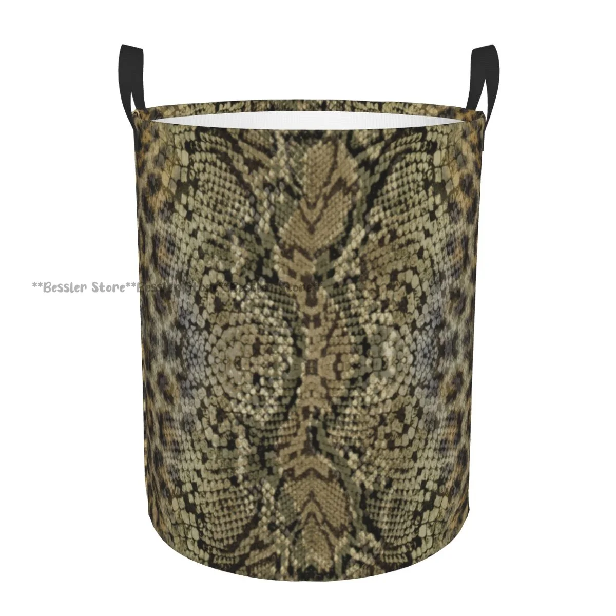 

Leopard Snake Print Laundry Basket Folding Dirty Clothes Toys Storage Bucket Household