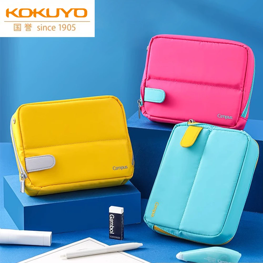 bolsa de armazenamento multifuncional de grande capacidade lapis japao kokuyo campus limited desk stand papelaria simples bonito estudante 01